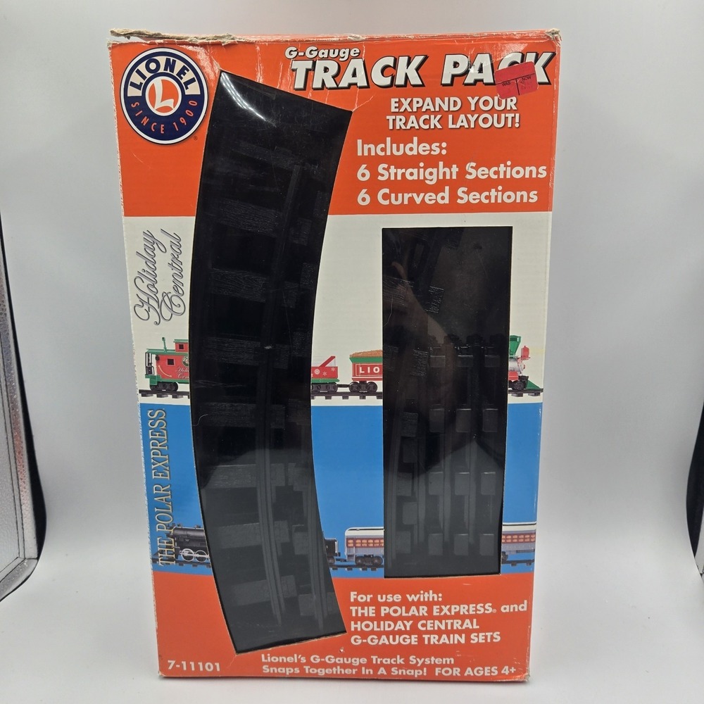 Lionel G Gauge 10 Straight Track & 6 Curved Railroad Track 7-1101 Polar Express